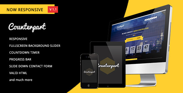 Counterpart - Full Screen Coming soon Template