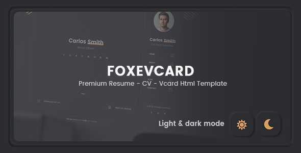 Foxevcard - Premium Resume/ CV Html Template