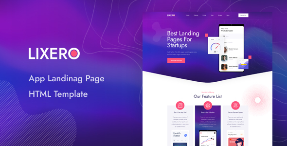 Lixero - App Landing Page HTML Template