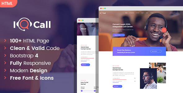 iQcall - Call center SinglePage and MultiPage HTML template