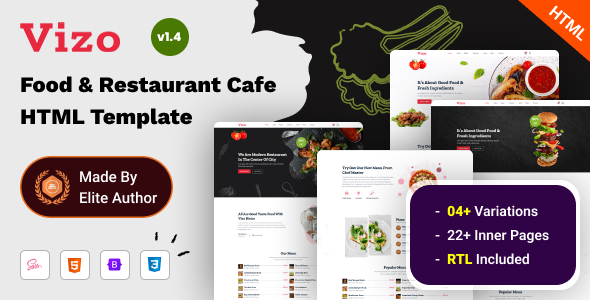 Vizo - Food & Restaurant Cafe Bootstrap 5 Template