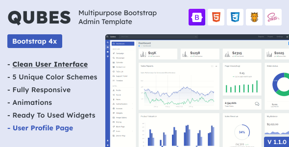 Qubes - Multipurpose Bootstrap Admin Template