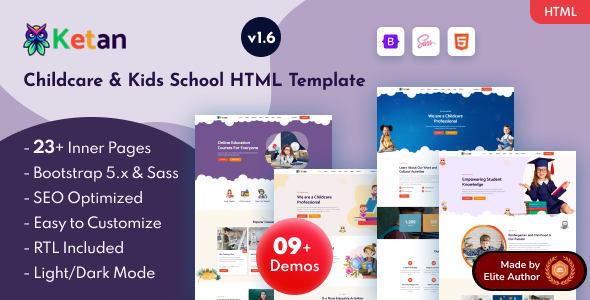 Ketan - Childcare & Kids School Bootstrap 5 Template