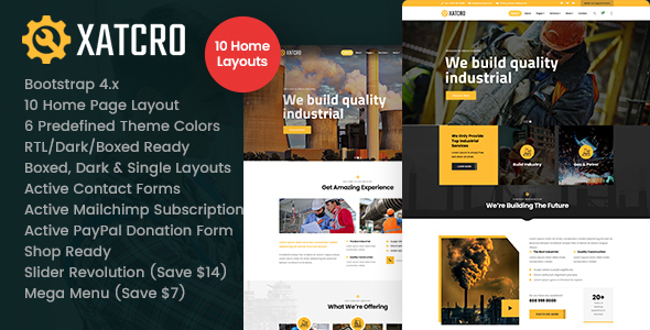 Xatcro - Factory Industrial HTML Template