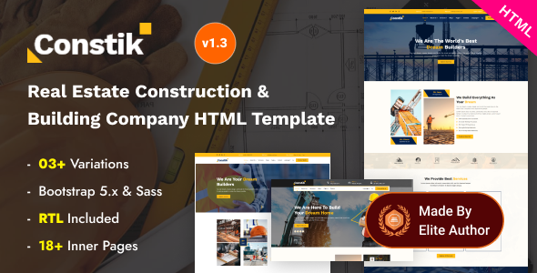 Constik - Real Estate Construction & Building Company Bootstrap 5 Template
