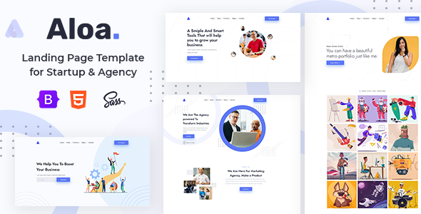 Aloa - Landing Page Template for Startup & Agency + RTL