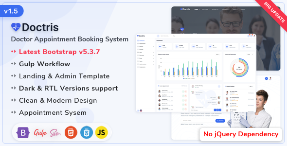 Doctris - Doctor Appointment Booking System & Bootstrap 5 Admin Dashboard Template