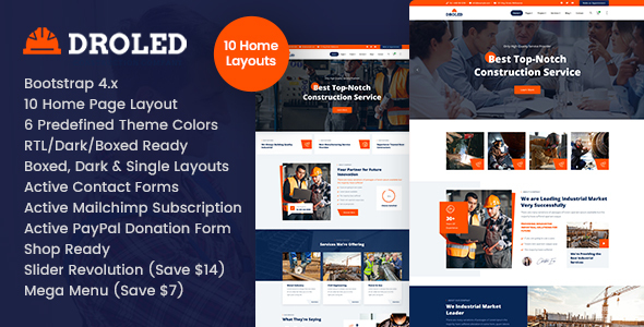 Droled - Factory Industrial HTML Template