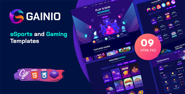 Gainio - eSports and Gaming HTML Templates