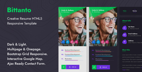 Bittanto - Creative Resume HTML5 Responsive Template