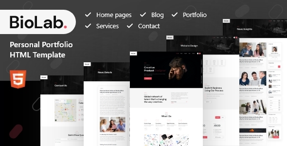 BioLab - Personal Portfolio, CV Html Template