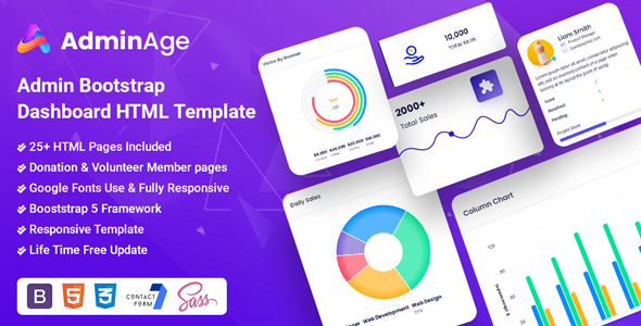 Adminage - Bootstrap Admin & dashboard Template