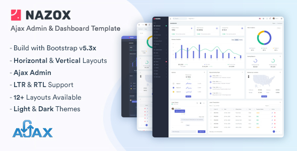 Nazox - Ajax Admin & Dashboard Template