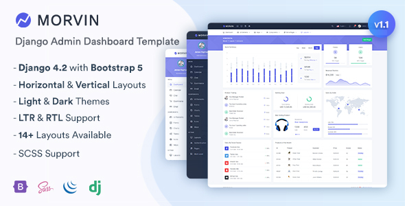 Morvin - Django Admin & Dashboard Template