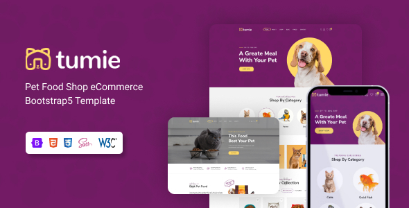 Tuime - Animal Food Website Template