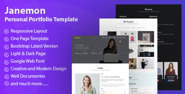 Janemon - Personal Portfolio Template