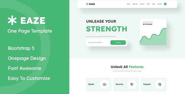 Eaze - Single Page Startup Template