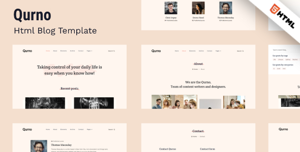 Qurno - Minimal Blog Template