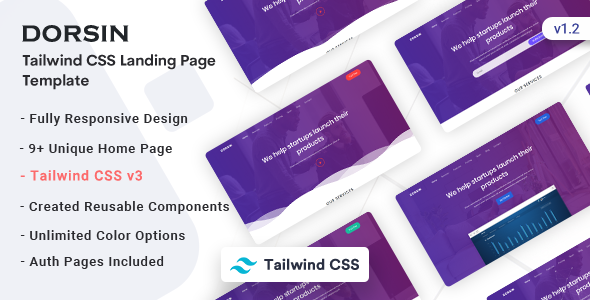 Dorsin - Tailwind CSS Landing Page Template