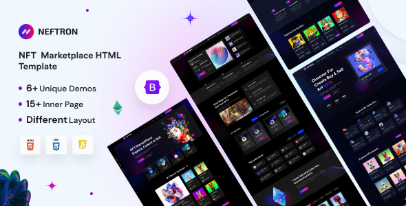Neftron – NFT Marketplace HTML Template