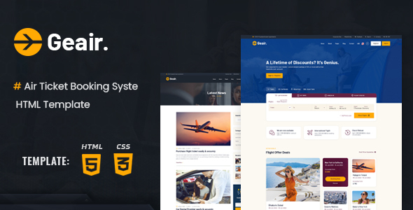 Geair - Air Ticket Booking System HTML5 Template