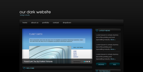Dark & Blue Portfolio Template