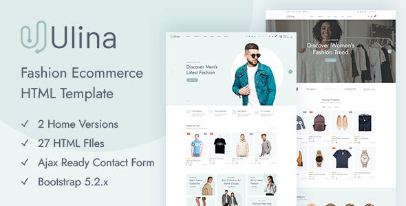 Ulina - Fashion Ecommerce Responsive HTML Template