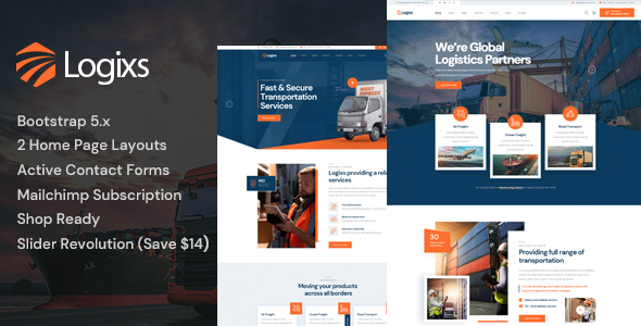 Logixs - Transport & Logistics HTML Template