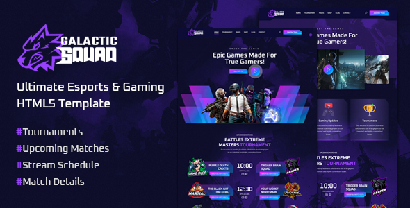 Galactic - eSports and Gaming HTML Template