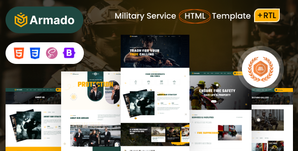 Armado - Military Service HTML Template + RTL