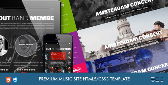 Monkey-Music Band Responsive Template