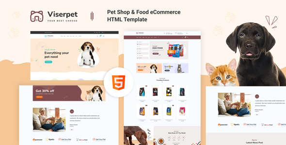 Viserpet - Pet Shop & Food eCommerce HTML Template
