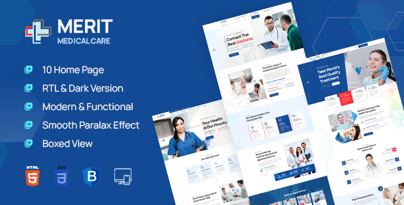 Merit - Health & Medical Business HTML Template + RTL Ready