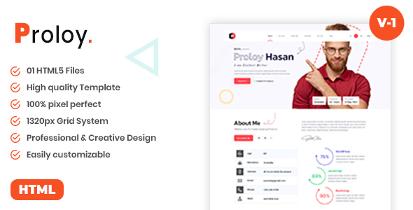 Proloy - Personal Portfolio/CV HTML Template