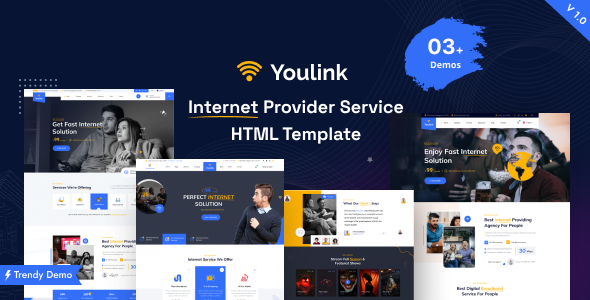 Youlink - Broadband & Internet Services HTML5 Template + RTL