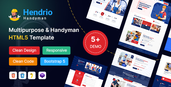 Hendrio – Multipurpose and Handyman Plumbing  HTML5 Template