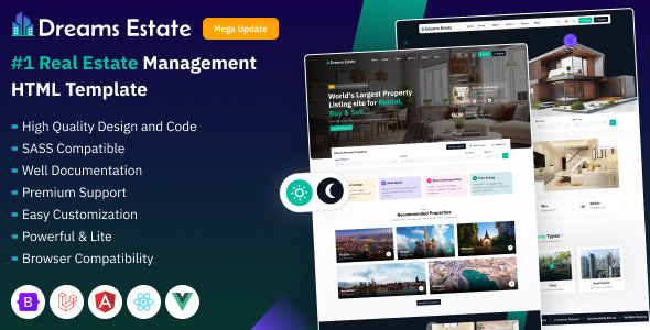 Dreams Estate - Real Estate Property Buy, Sell & Rental Booking Template