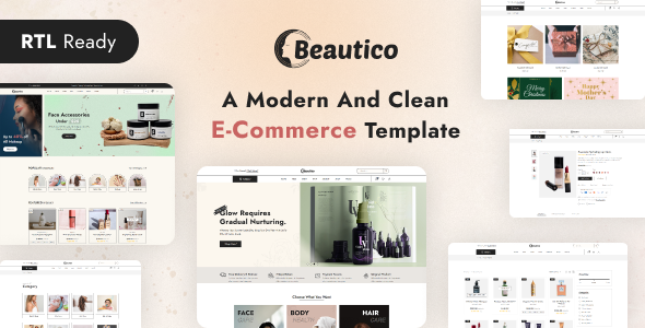 Beautico - Cosmetics Beauty Shop HTML Template + RTL