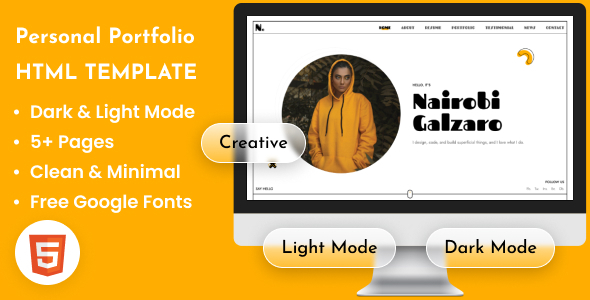 Personal Portfolio CV HTML Template - Nairobi