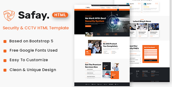 Safay - Security & CCTV HTML Template