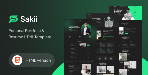 Sakii - Personal Portfolio & Resume HTML Template