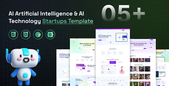 AI Artificial Intelligence & AI Technology Startups Template - AI Doodle