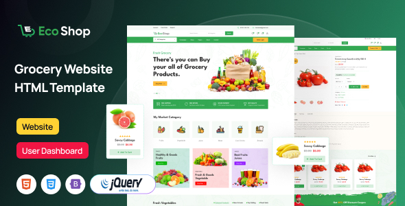 Ecoshop - Grocery eCommerce HTML Template