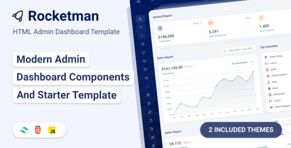 Rocketman - Tailwind CSS HTML Admin Dashboard Template