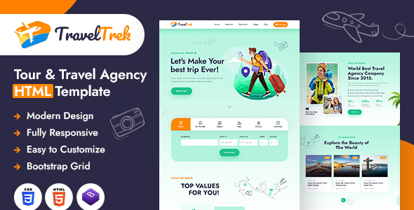 Travel Trek | Tour and Travel Agency HTML Template