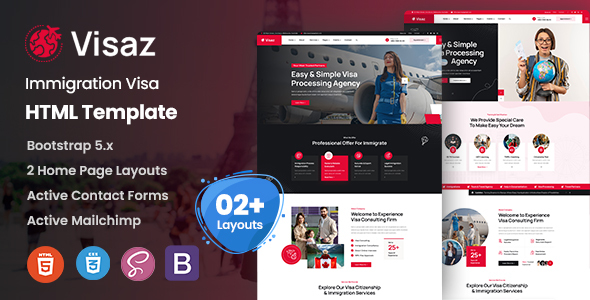 Visaz - Immigration Visa Consulting HTML Template