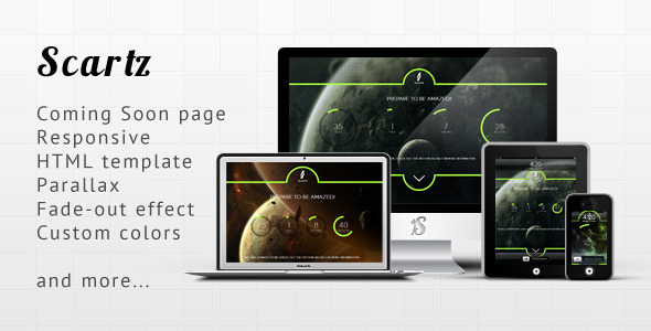 Scartz - Responsive Parallax Coming Soon Template