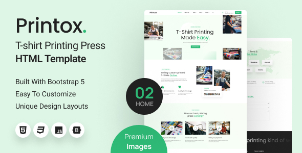Printox- T-shirt Printing Press HTML Template