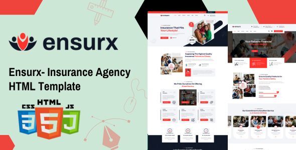 Ensurx - Insurance Corporate  & business Agency Company HTML Template
