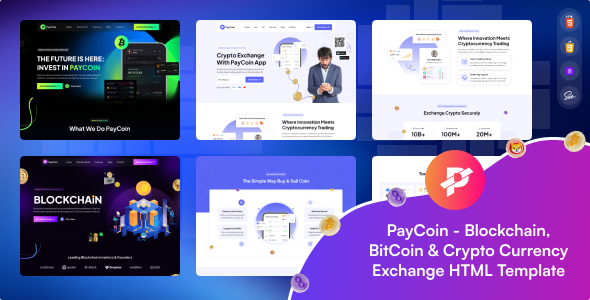 PayCoin - Blockchain, BitCoin & Crypto Currency Exchange  HTML Template